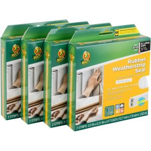 imageDuck Brand HeavyDuty Self Adhesive Weatherstrip Seal for Large Gaps 38Inch Wide x 14Inch Thick x 17Feet Long 2 Seals White 2824344 Seals