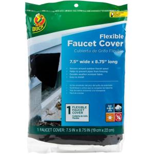 imageDuck Brand Insulated Soft Flexible Faucet Cover for Freeze Protection 75 by 875Inch Black 280462 1Pack1 Count Pack of 1