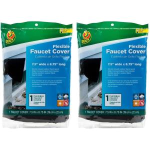 imageDuck Brand Insulated Soft Flexible Faucet Cover for Freeze Protection 75 by 875Inch Black 280462 1Pack1 Count Pack of 2