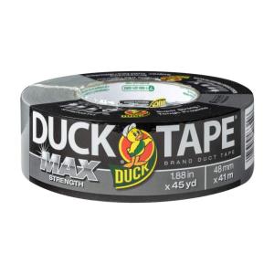 imageDuck Brand Max Strength Duct Tape  1 Roll  Heavy Duty Hold  188 Inch x 35 Yards  White 240866Silver