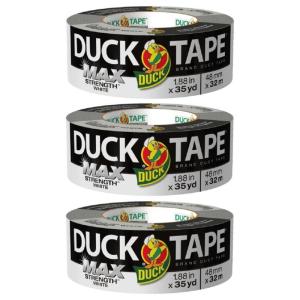 imageDuck Brand Max Strength Duct Tape  1 Roll  Heavy Duty Hold  188 Inch x 35 Yards  White 240866White