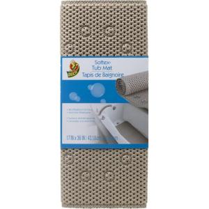 imageDuck Brand Softex Bath Mat for Tubs Machine Washable 17 x 36 Inches Taupe Skid Resistant 44209736 x 17 Rectangular