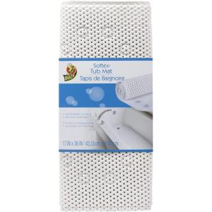 imageDuck Brand Softex Bath Mat for Tubs Machine Washable 17 x 36 Inches White Skid Resistant 39347736 x 17 Rectangular