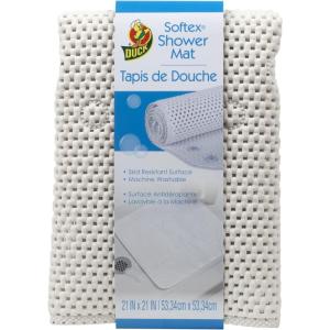 imageDuck Brand Softex Shower Mat Machine Washable 21 x 21 Inches White Skid Resistant 28515421 x 21 Square