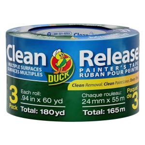 imageDuck Clean Release Blue Painters Tape 1Inch 094Inch x 60Yard 6 Rolls 360 Total Yards 2404593 Rolls  094 x 60 Yds