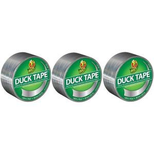 imageDuck Color Duct Tape 3Pack 188 Inches x 30 Yards 90 Yards Total 3Roll Pack Black 3 Piece 242913Metallic Chrome