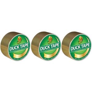 imageDuck Color Duct Tape 3Pack 188 Inches x 30 Yards 90 Yards Total 3Roll Pack Black 3 Piece 242913Metallic Gold