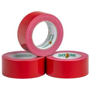 imageDuck Color Duct Tape 3Pack 188 Inches x 30 Yards 90 Yards Total 3Roll Pack Black 3 Piece 242913Red