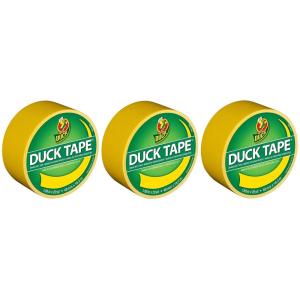 imageDuck Color Duct Tape 3Pack 188 Inches x 30 Yards 90 Yards Total 3Roll Pack Black 3 Piece 242913Yellow