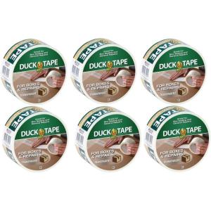 imageDuck Tape Brand Duct Tape for Corrugate Boxes for Indoors and Outdoors Repairs 6 Rolls Transparent for Discreet Repairs 188 in x 25 yd