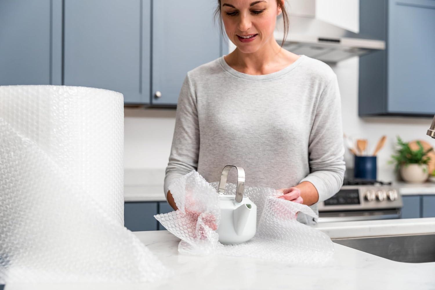 imageDuck Brand Small Bubble Cushioning Wrap for Moving Shipping ampamp Mailing 600 FT Bubble Packing Wrap Extra Protection Packaging Boxes ampamp Mailers Clear Bubble Roll Moving Supplies 150 FT Each 4 Rolls12 in x 175 ft