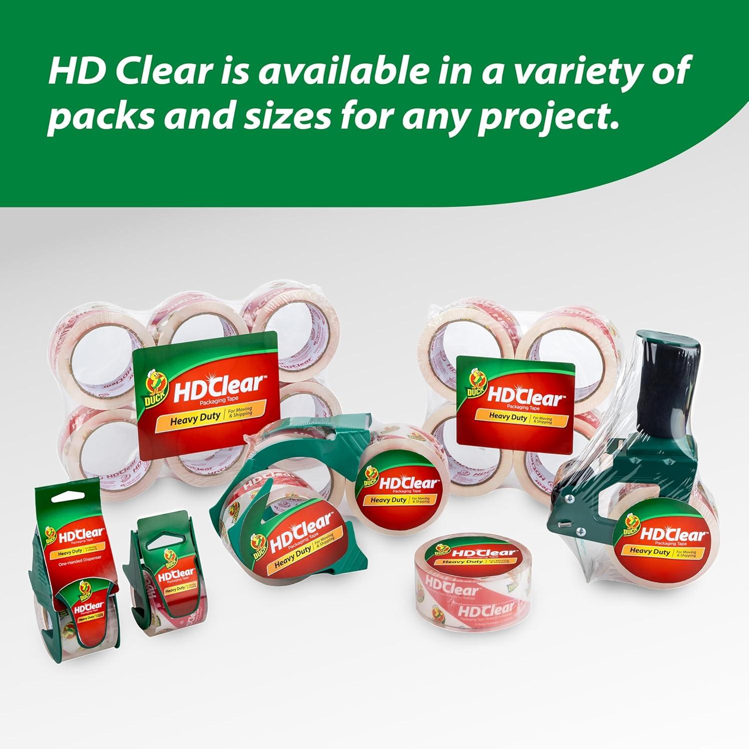 imageDuck HD Clear Packing Tape Refills  6 Rolls of Strong Heavy Duty Packing Tape for Shipping and Moving Boxes and Packaging  188 In x 546 Yards  3quot Core  Clear 4419626 Refill Rolls