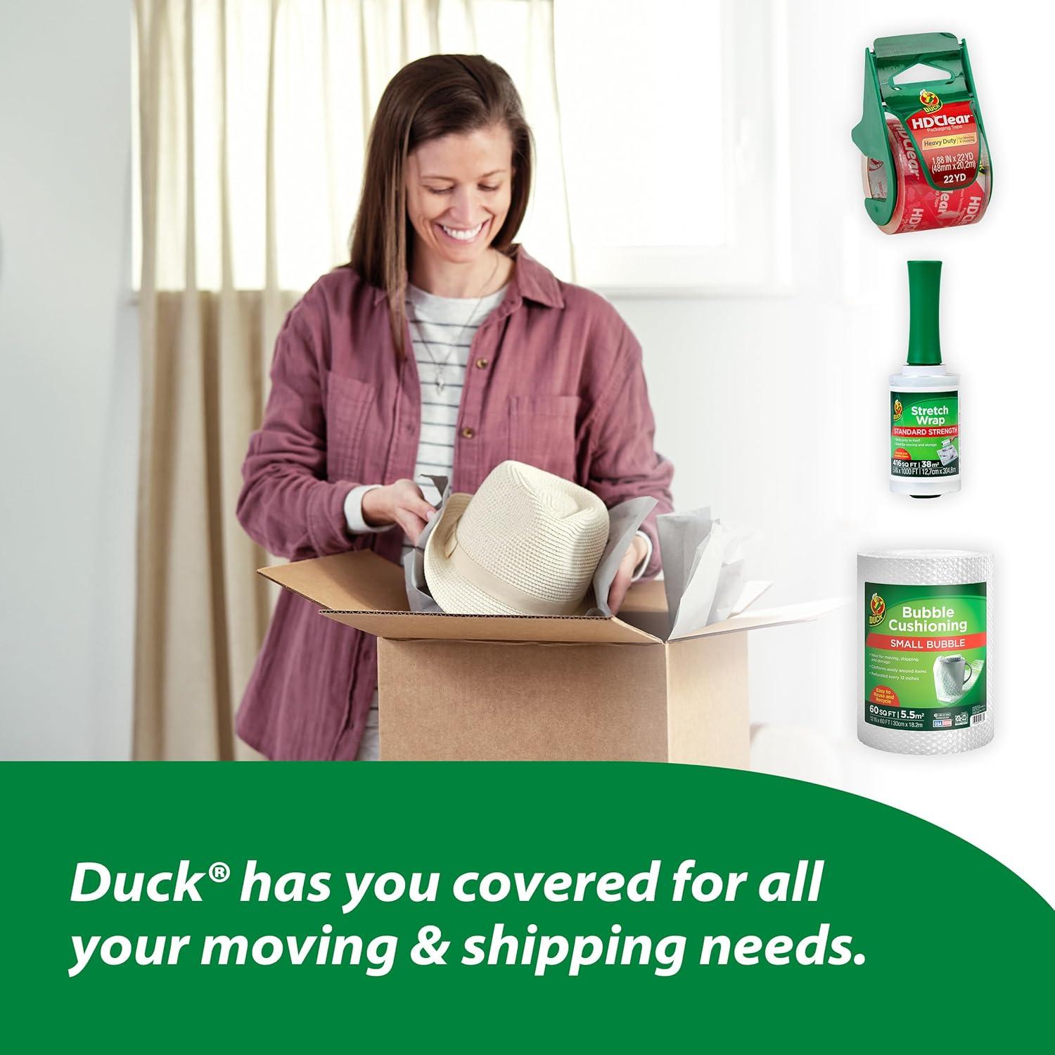 imageDuck HD Clear Packing Tape Refills  6 Rolls of Strong Heavy Duty Packing Tape for Shipping and Moving Boxes and Packaging  188 In x 546 Yards  3quot Core  Clear 4419626 Refill Rolls