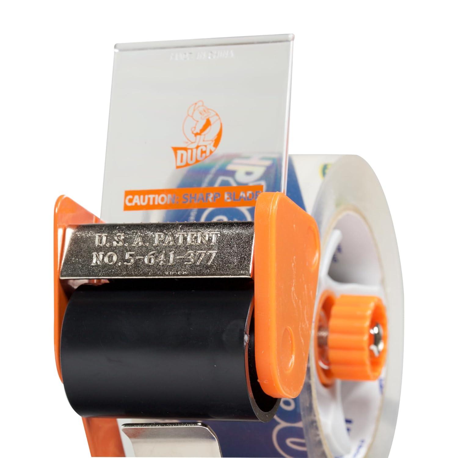 imageDuck High Performance Clear Packing Tape with BladeSafe Dispenser  Tape Gun with HP260 Strong Packaging Tape for Shipping Moving Mailing ampamp Boxes  3quot Core 188 Inch x 60 Yards Clear 1078566