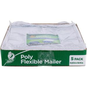 imageDuck Brand Reusable Flexible Mailers Gray 1425 inch x 1875 inch 5 Pack