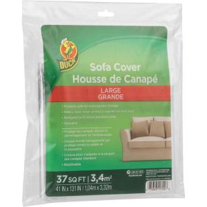 imageDuck Brand Sofa Cover for Moving and Storage Large 41quot x 131quot Clear 1139735