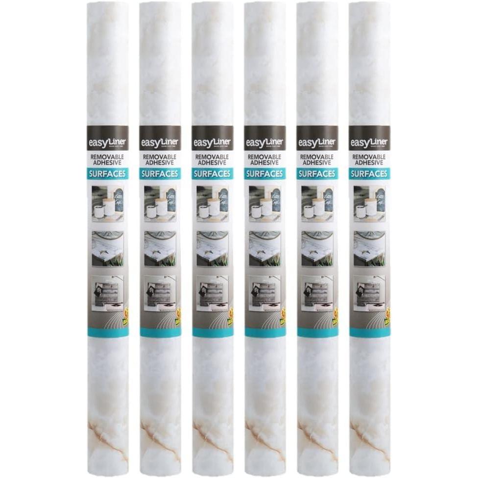 imageEasyLiner Adhesive Shelf Liner for Cabinets ampamp Cupboards  Easy to Install ampamp Cut to Fit  SelfAdhesive Shelf Paper  Peel and Stick Shelf Liner  Easy to Clean ampamp Removable  90 Total Feet  SoapstoneBeige Marble