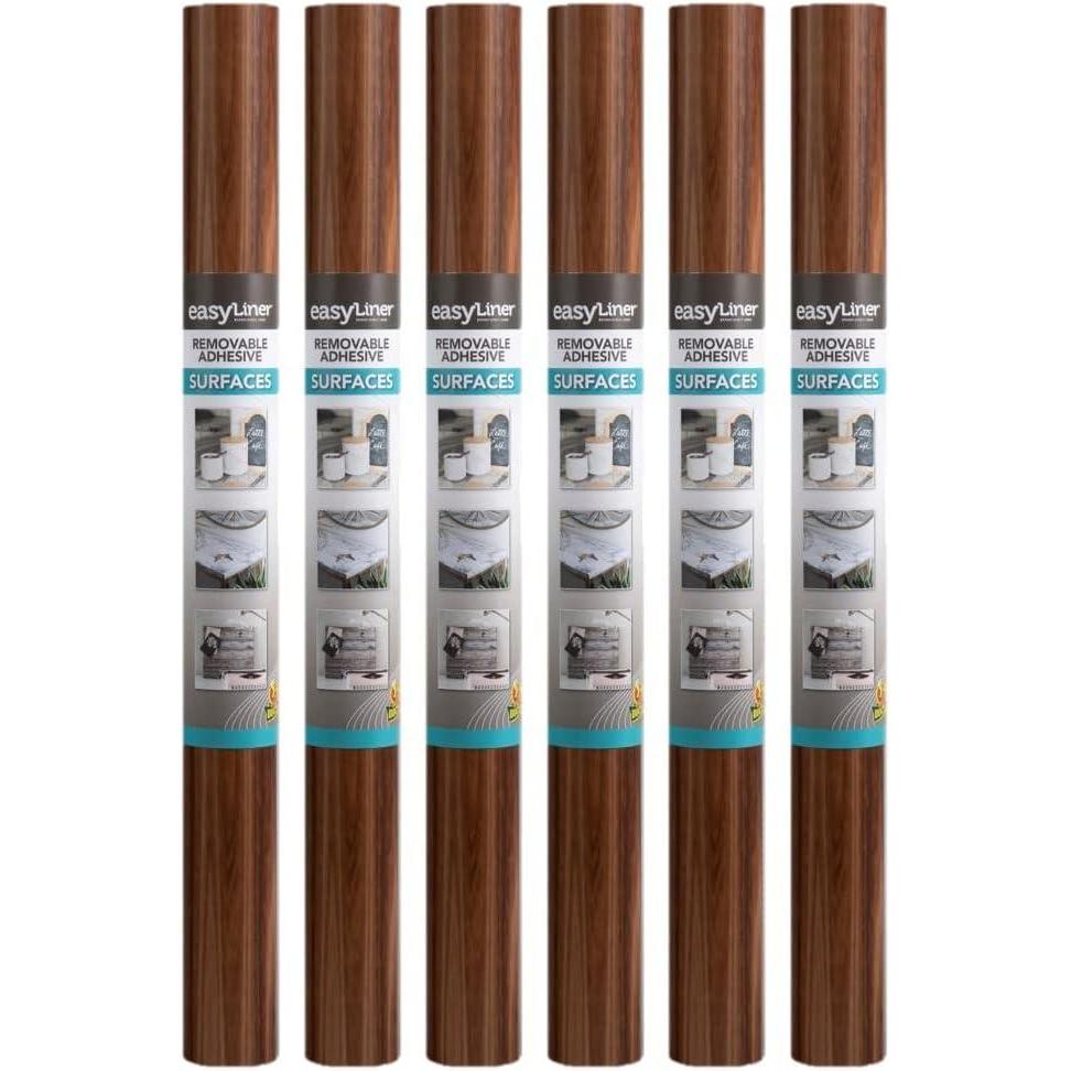 imageEasyLiner Adhesive Shelf Liner for Cabinets ampamp Cupboards  Easy to Install ampamp Cut to Fit  SelfAdhesive Shelf Paper  Peel and Stick Shelf Liner  Easy to Clean ampamp Removable  90 Total Feet  SoapstoneDark Oak