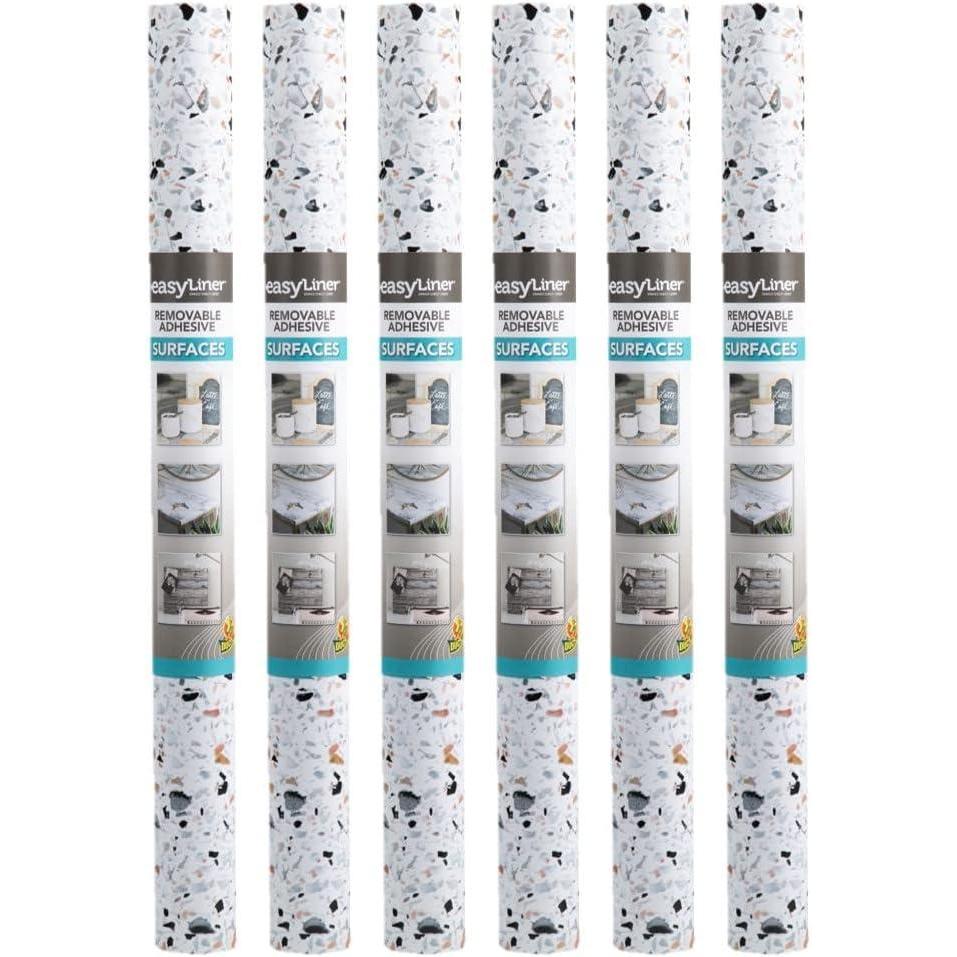 imageEasyLiner Adhesive Shelf Liner for Cabinets ampamp Cupboards  Easy to Install ampamp Cut to Fit  SelfAdhesive Shelf Paper  Peel and Stick Shelf Liner  Easy to Clean ampamp Removable  90 Total Feet  SoapstoneTerrazzo