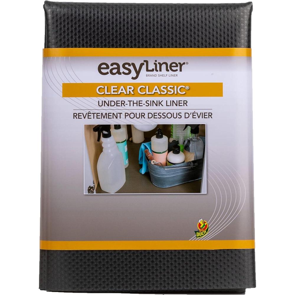 imageEasyLiner Clear Classic Shelf Liner  Durable Non Adhesive Fridge Liner  Easy to Install ampamp Clean  Kitchen Liner Mat for Fridge Shelves  Removable Shelf Liner 20 in x 12 ft  Gray Geo PatternBlack