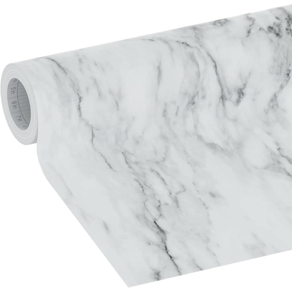imageEasyLiner Peel ampamp Stick Decor Removable Peel and Stick Wallpaper  Self Adhesive Decorative Shelf Paper for Cabinets Walls Resurfacing Projects  Adhesive Shelf Liner  20in x 18ft  Black GinghamMarble