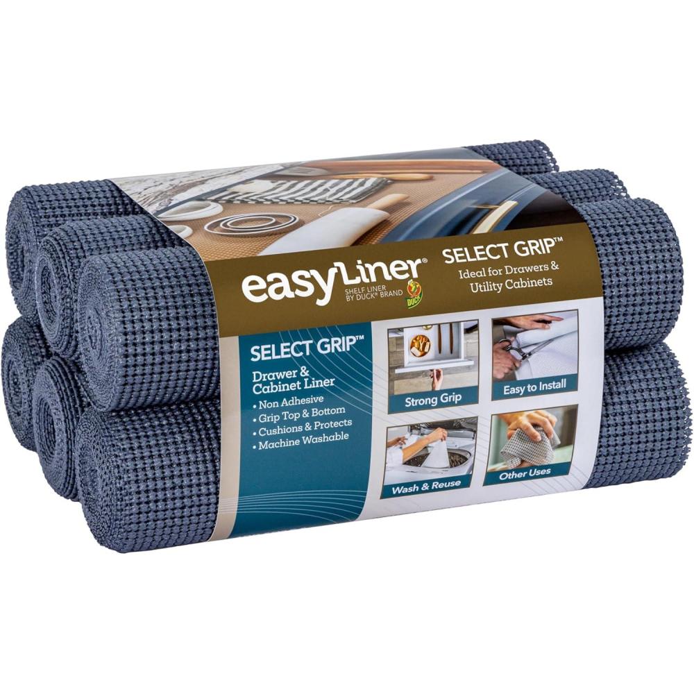 imageEasyLiner Select Grip Shelf Liner for Drawers ampamp Cabinets  Easy to Install ampamp Cut to Fit  Non Slip Non Adhesive Grip Shelf Liner for Kitchen Drawers Bathroom Pantry  20in x 6ft Fern Green 6 RollsNavy Blue