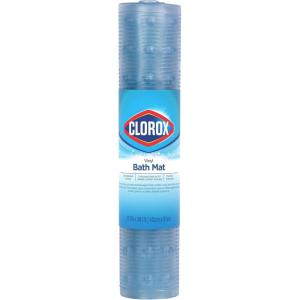 imageDuck Brand Clorox Vinyl Bath Mat for Tubs Non Slip Bathtub Mat with Suction Cups for use in Non Textured Bathtubs and Shower Stalls 17 Inches x 36 Inches Clear36 x 17 Rectangular