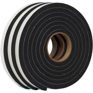 imageDuck Brand Self Adhesive Foam Weatherstrip Seal for Extra Large Gaps 30 Total Feet Window and Door Seal Strip Foam Tape 34Inch Wide x 12Inch Thick x 10Feet Long 3 Rolls Charcoal 2844243 Rolls