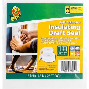 imageDuck Brand Silicone SelfAdhesive Weatherstrip Draft Seal for Doors ampamp Windows Seal Gaps and Cracks Around Doors and Windows Cut to Size Clear 2 Rolls 50 Ft Total