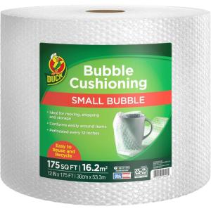 imageDuck Brand Small Bubble Cushioning Wrap for Moving Shipping ampamp Mailing 600 FT Bubble Packing Wrap Extra Protection Packaging Boxes ampamp Mailers Clear Bubble Roll Moving Supplies 150 FT Each 4 Rolls12 in x 175 ft