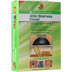 imageDuck Brand Stairway Attic Cover Energy Saving Attic Insulation Cover Fits Openings up to 255 Inches by 54 Inches for YearRound Weatherization Black 286209