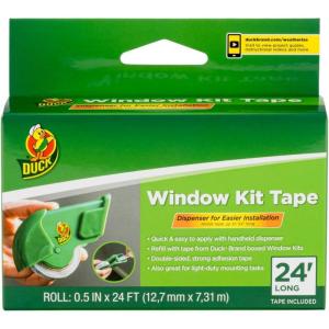 imageDuck Brand Winter Window Insulation Kit  Window Seal Rolled Shrink Film Covers Up to 15 3 x 5 Windows  Window Tape Included  Easy Indoor Installation  Clear  15Pack 28806912 in x 24 ft roll