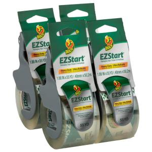 imageDuck EZ Start Clear Packing Tape Refill  Quiet Easy Start Packaging Tape for Boxes Shipping Moving ampamp Storage  188 Inch x 60 Yards  3quot Core  Clear 2990024 Rolls  55 yds