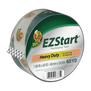 imageDuck EZ Start Clear Packing Tape Refill  Quiet Easy Start Packaging Tape for Boxes Shipping Moving ampamp Storage  188 Inch x 60 Yards  3quot Core  Clear 2990021 Roll  60 yds