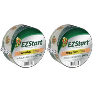 imageDuck EZ Start Clear Packing Tape Refill  Quiet Easy Start Packaging Tape for Boxes Shipping Moving ampamp Storage  188 Inch x 60 Yards  3quot Core  Clear 299002Pack of 2