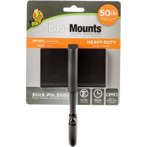 imageDuck EasyMounts Garage Hooks Heavy Duty  Storage and Organization for Tools  Wall Mount Hook for Sheds and Outdoor  No Tool Install  Up to 50 lbs  Black Pack of 1 Hook ampamp All Hanging Hardware