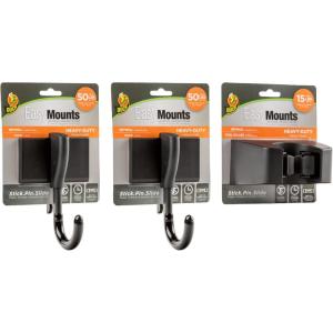 imageDuck EasyMounts Garage Organization Kit  2 Heavy Duty Hooks and 1 Mop ampamp Broom Holder  Wall Mount Hanging Storage  No Tool Drywall Install  Black Includes All Hanging HardwareHook  Tool Holder