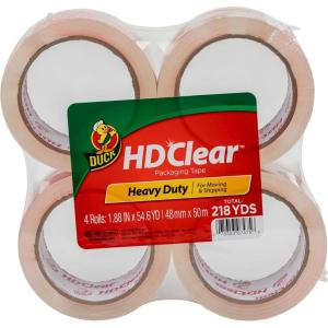 imageDuck HD Clear Packing Tape Refills  12 Rolls of Strong Heavy Duty Packing Tape for Shipping and Moving Boxes and Packaging  188 In x 546 Yards  3quot Core  Clear 2877334 Rolls  546 yds