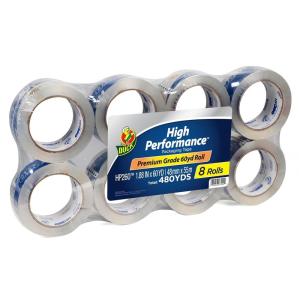 imageDuck High Performance Clear Packing Tape Refills  8 Rolls of HP260 Strong Packaging Tape for Shipping Moving Mailing ampamp Storage Boxes  3quot Core  188 Inch x 60 Yards  Clear 10678398 Rolls  60 yds