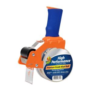 imageDuck High Performance Clear Packing Tape with BladeSafe Dispenser  Tape Gun with HP260 Strong Packaging Tape for Shipping Moving Mailing ampamp Boxes  3quot Core 188 Inch x 60 Yards Clear 1078566
