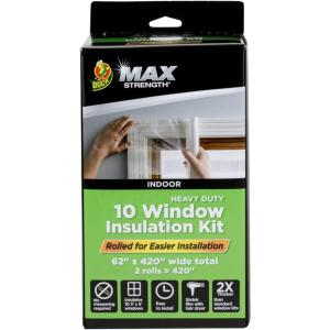 imageDuck MAX Strength Window Insulation Kit Fits Patio Doors ampamp Large Windows Heavy Duty Indoor Shrink Film Insulator Window Seal Tape Included 84quot x 120quot Clear 2 PackStandard Window  10 Pack