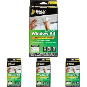 imageDuck MAX Strength Window Insulation Kit Fits Patio Doors ampamp Large Windows Heavy Duty Indoor Shrink Film Insulator Window Seal Tape Included 84quot x 120quot Clear 2 Pack5 Windows Pack of 4