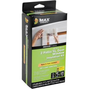 imageDuck MAX Strength Window Insulation Kit Winter Window Seal Kit Fits Patio Doors ampamp Large Windows Heavy Duty Shrink Film Insulator Indoor Installation Window Tape Included 84quot x 120quot Clear 2 Pack