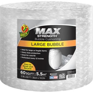 imageDuck Max Strength Bubble Cushioning Wrap for Moving ampamp Shipping 60 FT Large Bubble Packing Wrap Heavy Duty Protection for Mailing ampamp Packaging Boxes Clear Bubble Roll Supplies Perforated Every 12 IN12 in x 60 ft