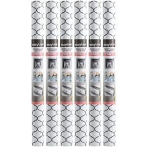 imageEasyLiner Adhesive Shelf Liner for Cabinets ampamp Cupboards  Easy to Install ampamp Cut to Fit  SelfAdhesive Shelf Paper  Peel and Stick Shelf Liner  Easy to Clean ampamp Removable  90 Total Feet  SoapstoneGray Quatrefoil