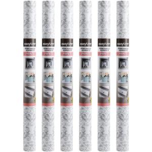 imageEasyLiner Adhesive Shelf Liner for Cabinets ampamp Cupboards  Easy to Install ampamp Cut to Fit  SelfAdhesive Shelf Paper  Peel and Stick Shelf Liner  Easy to Clean ampamp Removable  90 Total Feet  SoapstoneGray Damask