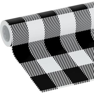 imageEasyLiner Peel ampamp Stick Decor Removable Peel and Stick Wallpaper  Self Adhesive Decorative Shelf Paper for Cabinets Walls Resurfacing Projects  Adhesive Shelf Liner  20in x 18ft  Black GinghamBlack Gingham