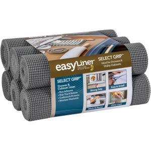 imageEasyLiner Select Grip Shelf Liner for Drawers ampamp Cabinets  Easy to Install ampamp Cut to Fit  Non Slip Non Adhesive Grip Shelf Liner for Kitchen Bathroom Pantry  12 in x 10 ft  6 Rolls  Dark GrayDark Gray