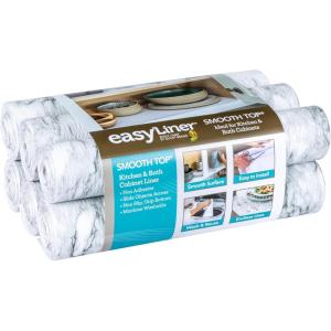 imageSmooth Top EasyLiner for Cabinets ampamp Drawers  Easy to Install ampamp Cut to Fit  Shelf Paper ampamp Drawer Liner Non Adhesive  Non Slip Shelf Liner  12in x 10ft  6 Roll Project Pack  Gray Geo PrintGray Marble