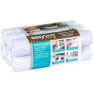 imageSmooth Top EasyLiner for Cabinets ampamp Drawers  Easy to Install ampamp Cut to Fit  Shelf Paper ampamp Drawer Liner Non Adhesive  Non Slip Shelf Liner  12in x 10ft  6 Roll Project Pack  Gray Geo PrintWhite